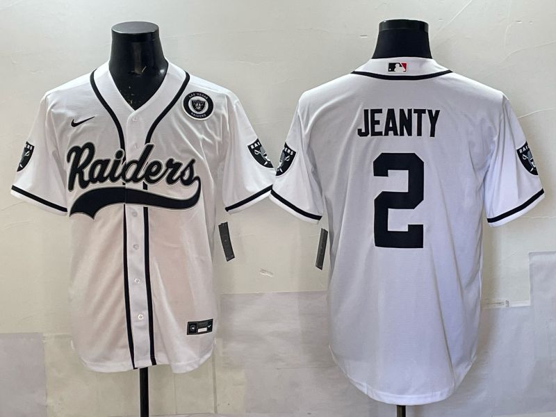 Men 2025 Oakland Raiders #2 Jeanty white 3th generation Joint Name Nike Limited NFL Jersey style 007